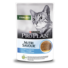 Влажный корм пауч для взрослых стерилизованных кошек Pro Plan Sterilised Nutrisavour 85 г (треска)