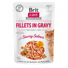 Влажный корм для кошек Brit Care Cat pouch 85g (филе лосося в соусе)