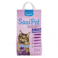 Наполнитель туалета для кошек Природа Sani Pet с лавандой 2,5 кг (бентонитовый средний)