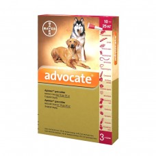 Капли на холку для собак Bayer «Advocate» (Адвокат) от 10 до 25 кг, 3 пипетки (от внешних и внутренних паразитов)