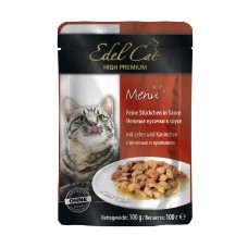Влажный корм для кошек Edel Cat pouch 100 г (печень и кролик в соусе)