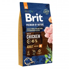 Сухой корм для взрослых собак средних пород (весом от 10 до 25 кг) Brit Premium Adult M 8 кг (курица)