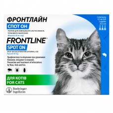 Капли на холку для кошек Boehringer Ingelheim (Merial) «Frontline»(Фронтлайн) 3 пипетки (от внешних паразитов)