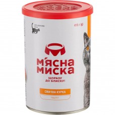 Паштет для взрослых кошек Мясная Миска 415 г (курица)