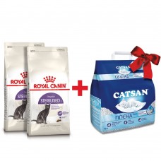 Сухой корм для стерилизованных кошек Royal Canin Sterilised 37 | 4 кг + Catsan 10 л (домашняя птица)