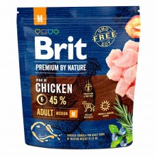 Сухой корм для взрослых собак средних пород (весом от 10 до 25 кг) Brit Premium Adult M 1 кг (курица)