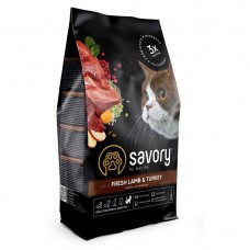 Сухой корм для кошек с чувствительным пищеварением Savory 400 г (ягненок и индейка)