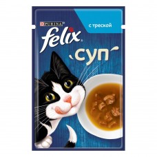 Влажный корм для кошек Felix Soup pouch 48 г (треска)