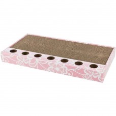 Когтеточка картонная с мячиками и мятой Trixie 48 × 5 × 25 см (розовая)