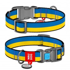 Ошейник WAUDOG Design с QR паспортом и рисунком «Colors of freedom» S 23-35 см/15 мм