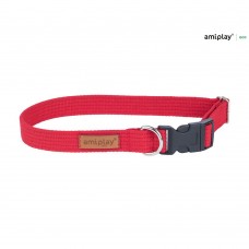 Ошейник для собак хлопковый регулируемый Amiplay Cotton S 28-40 см / 15 мм (красный)
