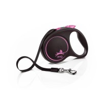 Поводок-рулетка Flexi BLACK DESIGN с лентой М 5 м / 20 кг (розовая)