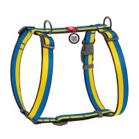 Шлея H-образная WAUDOG Nylon c QR паспортом и рисунком «Colors of freedom» S 30-40/15 мм