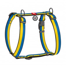 Шлея H-образная WAUDOG Nylon c QR паспортом и рисунком «Colors of freedom» S 30-40/15 мм