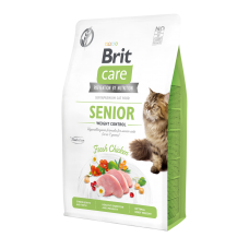 Сухой корм для пожилых кошек с лишним весом Brit Care Cat GF Senior Weight Control 2 кг (курица)
