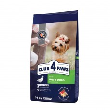 Сухой корм для взрослых собак малых пород Club 4 Paws Premium 14 кг (утка)