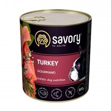 Влажный корм для взрослых собак Savory 800 г (индейка)