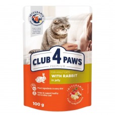 Влажный корм для кошек Club 4 Paws pouch 100 г (кролик в желе)