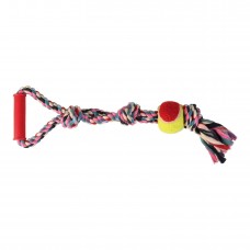 Игрушка для собак Trixie Канат плетёный с ручкой и мячом 50 см, d=6 см (текстиль, цвета в ассортименте)