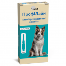 Капли на холку для собак ProVET «ПрофиЛайн» от 10 до 20 кг, 4 пипетки (от внешних паразитов)