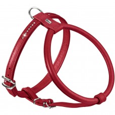 Шлея Hunter шкіряна «Harness Round & Soft Luxus Elk Petit» 45-51 см / 8-18 мм (червоний)