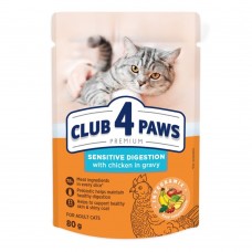 Влажный корм для кошек с чувствительным пищеварением Club 4 Paws Premium pouch 80 г (курица)