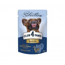 Влажный корм для собак Club 4 Paws Premium Selection pouch 85 г (утка и индейка)