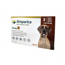 Жевательные таблетки для собак Симпарика 120 мг от 40 до 60 кг, 3 таблетки (от внешних паразитов)