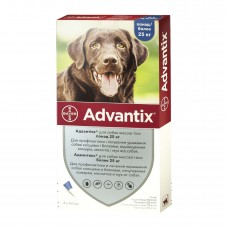 Капли на холку для собак Bayer «Advantix» (Адвантикс) от 25 до 40 кг, 4 пипетки (от внешних паразитов)