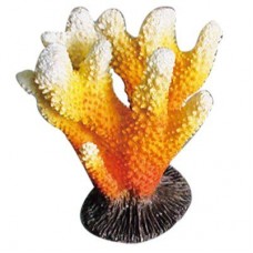 Декорация для аквариума KW Zone King\'s Коралл жёлтый 12,7 x 9 x 13 см (пластик)
