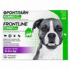 Краплі на холку для собак Boehringer Ingelheim (Merial) «Frontline Combo» СПОТ Він від 20 до 40 кг, 3 піпетки (від зовнішніх паразитів)