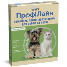 Нашийник для котів та собак ProVET «ПрофіЛайн» 35 см (від зовнішніх паразитів, колір: зелений) - dgs