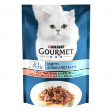 Влажный корм для кошек Gourmet Perle pouch 85 г (лосось и сайда)