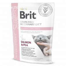 Сухой корм для кошек, при пищевой аллергии Brit GF Veterinary Diet Hypoallergenic 400 г (лосось)