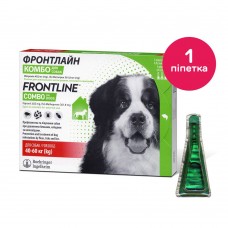 Краплі на холку для собак Boehringer Ingelheim (Merial) «Frontline Combo» (Фронтлайн Комбо) від 40 до 60 кг, 1 піпетка (від зовнішніх паразитів)