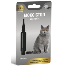 Капли на холку для котов ProVET МОКСИСТОП от 4-10кг (для лечения и профилактики гельминтозов) 1 пипетка