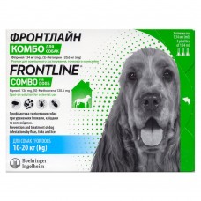 Краплі на холку для собак Boehringer Ingelheim (Merial) «Frontline Combo» (Фронтлайн Комбо) від 10 до 20 кг, 3 піпетки (від зовнішніх паразитів)