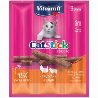Ласощі для котів Vitakraft м\'ясні палички 3 шт х 6 г (індичка та ягня)
