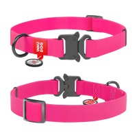 Нашийник WAUDOG Waterproof з QR-паспортом 31-49 см / 25 мм (рожевий)