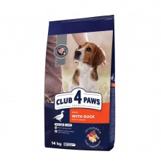 Сухой корм для взрослых собак средних пород Club 4 Paws Premium 14 кг (утка)