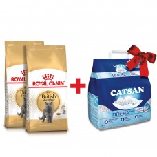 Сухий корм для котів породи британська короткошерста Royal Canin British Shorthair Adult | 4 кг + Catsan 10 л (домашня птиця)