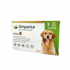Жевательные таблетки для собак Симпарика 80 мг от 20 до 40 кг, 3 таблетки (от внешних паразитов)
