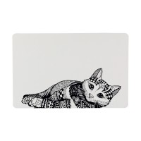 Коврик под миску Trixie «Zentangle» 44 см / 28 см (серый)