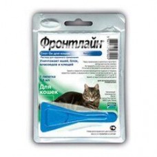 Капли на холку для кошек Merial «Frontline» (Фронтлайн) от 2 кг, 1 пипетка (от внешних паразитов)