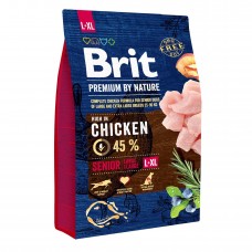 Сухой корм для пожилых собак крупных и гигантских пород (весом от 25 до 90 кг) Brit Premium Senior L+XL 3 кг (курица)