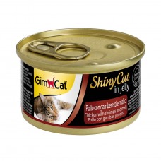 Влажный корм для кошек GimCat Shiny Cat 70 г (курица, креветки и солод)