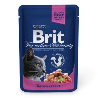 Вологий корм для котів Brit Premium Salmon & Trout pouch 100 г (лосось та форель)