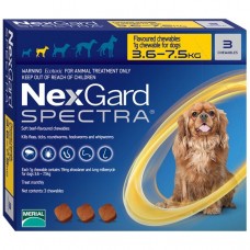 Таблетки для собак Boehringer Ingelheim (Merial) «NexGard Spectra» (Нексгард Спектра) от 3,6 до 7,5 кг, 3 таблетки (от внешних и внутренних паразитов)