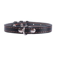 Ошейник Collar кожаный одинарный 22-30 см / 10 мм (чёрный)