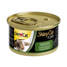 Вологий корм для котів GimCat Shiny Cat 70 г (курка та трава)